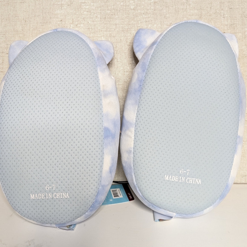 NWT Squishmallows Aqua Owl Mini Backpack & Blue Fox/Wolf Slippers Bundle - Picture 12 of 13